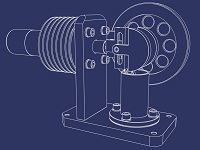 Blueprints of Miniature Horizontal Stirling Engine